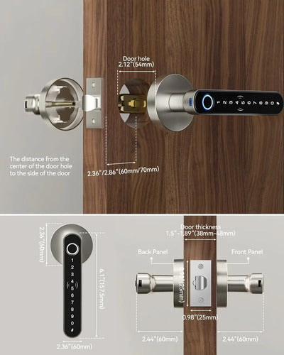 Cerradura Inteligente Tmezon T8 Con Huella Digital Y Llave Negro