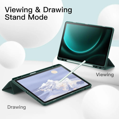 Funda Para Samsung Galaxy Tab S10 Lite / S10 Fe Verde Oscuro Lisa