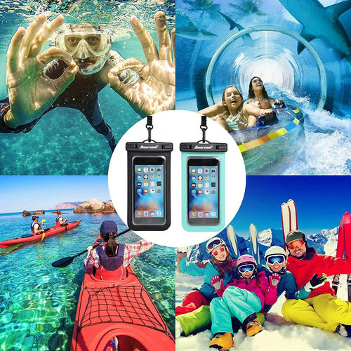 Funda Impermeable Para iPhone 16 15 14 13 Pro Negro Y Verde
