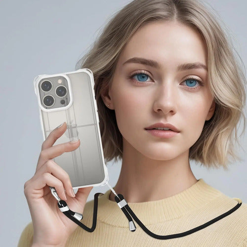 Funda Magnética Transparente iPhone 14 Pro Max Con Cuerda