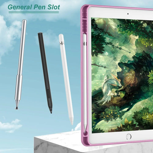 Funda Para iPad 9.7 Con Porta Lápiz Y Protección Completa Lila