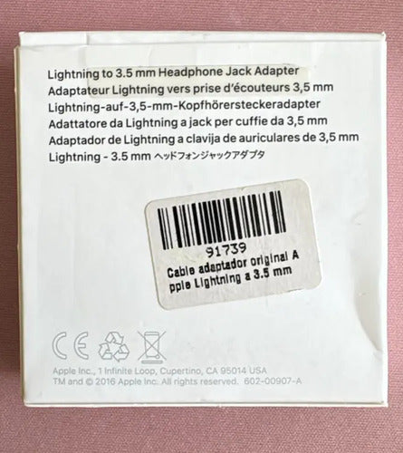 Adaptador Original Usb-c A 3.5mm Para Auriculares Apple White
