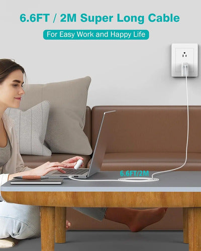 Cargador Para Macbook Air/pro 13 14 15 Blanco