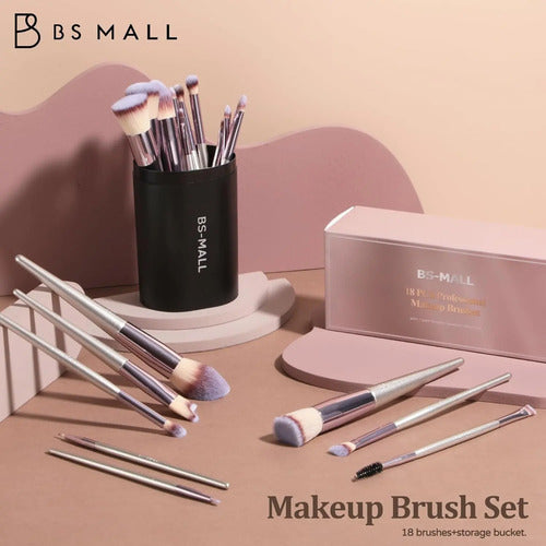 Set De 18 Brochas De Maquillaje Premium Champagne