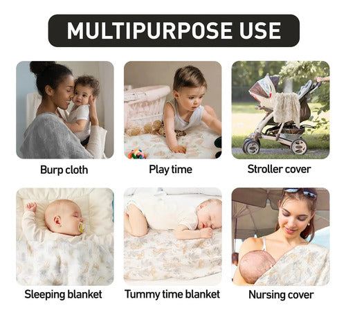 Conjunto De 6 Mantas Muselina Para Bebés