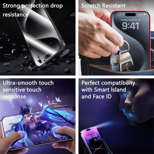 Protector De Pantalla Vidrio Templado Para iPhone 17&16 Pro