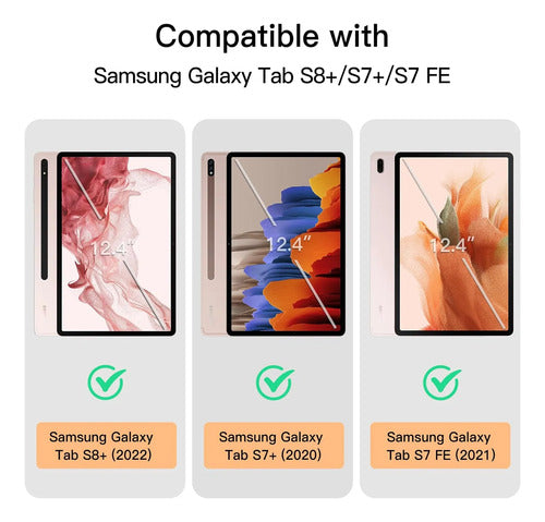 Funda Jetech Para Samsung Galaxy Tab S8/s7 Con Soporte S Pen Rosa Lisa