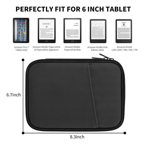 Funda De Tela Para Kindle De 6 Y 7 Pulgadas Negro
