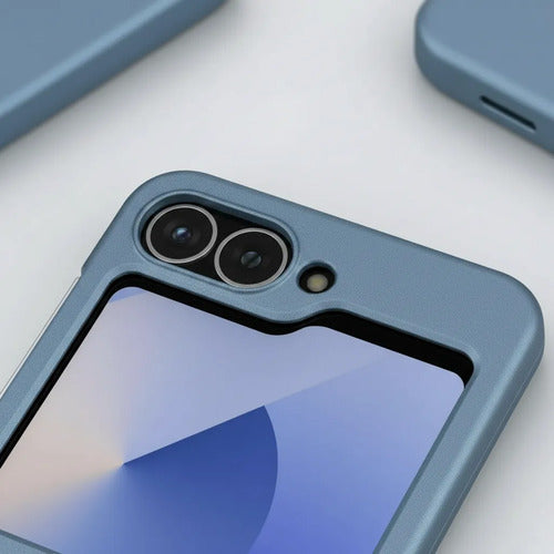 Funda Para Samsung Galaxy Z Flip 6 Y Z Flip 7 Fe Azul Acero
