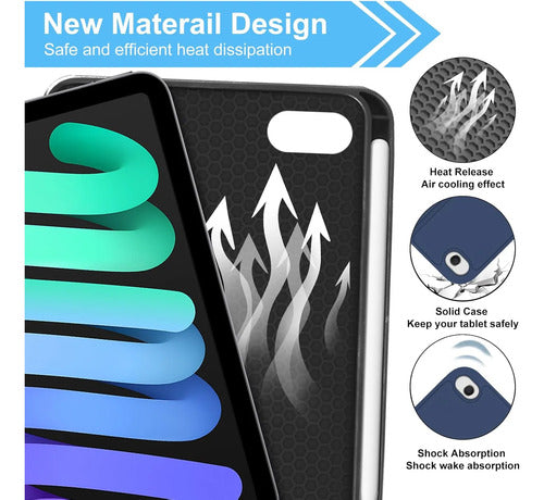 Funda Con Teclado Para iPad Mini Bluetooth Azul Marino