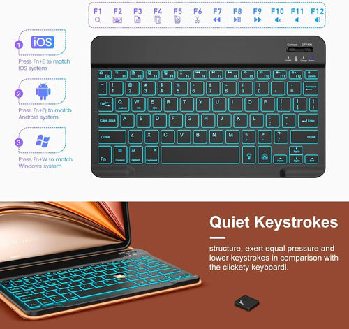 Funda Con Teclado Para iPad Air 11-inch Y Air 10.9 Inch Marrón Oscuro