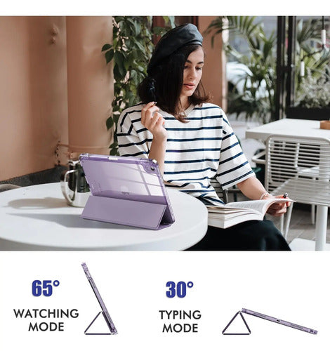 Funda Infiland Para iPad Air 11'' Con Soporte Para Lápiz Lavanda