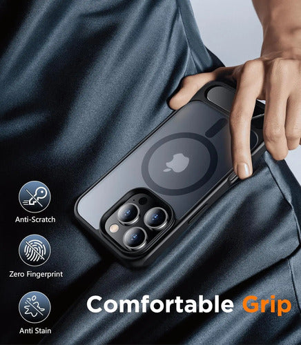 Funda Magnética Temdan Para iPhone 16 Pro Max Con Soporte Negro