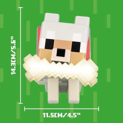 Lámpara Nocturna 3d Minecraft Wolf Globuddies De Paladone