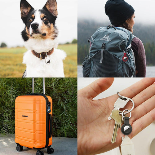 Juego De 4 Llaveros De Silicona Compatibles Con Apple Airtag Verde Lima