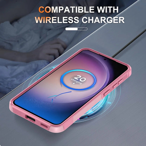 Carcasa Samsung Galaxy S25 Fe Con Protector De Pantalla Rosa