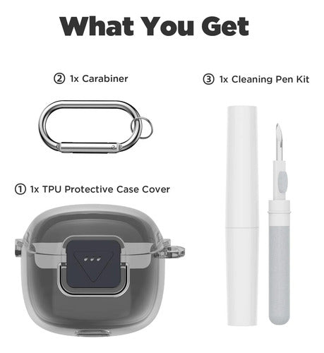 Funda Protectora Para Jbl Tune Flex Con Kit De Limpieza Y... Gris