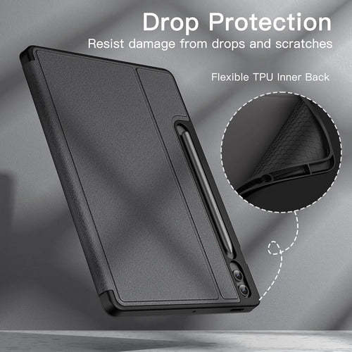 Funda Para Samsung Galaxy Tab S9 Fe+ 12.4' Con Soporte Lapiz Negro