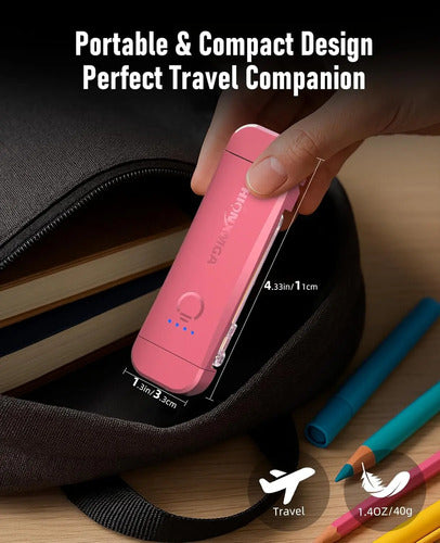 Luz De Lectura Recargable Con Clip Rosa