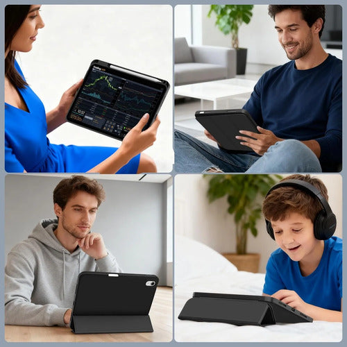 Funda Para iPad A16 / 11 Generacion Con Soporte Para Lápiz Negro