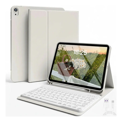 Funda Con Teclado Para iPad (a16) 11th/10th Gen (11/10.9) Gris