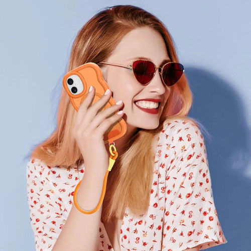 Funda Nzenguer Para iPhone Con Correa Naranja