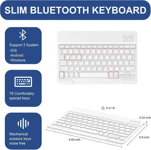 Funda Con Teclado Para iPad (a16) 11th/10th Gen Azul