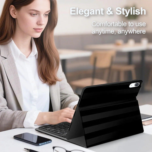 Funda Con Teclado Para iPad 11 Gen Y A16 Negro