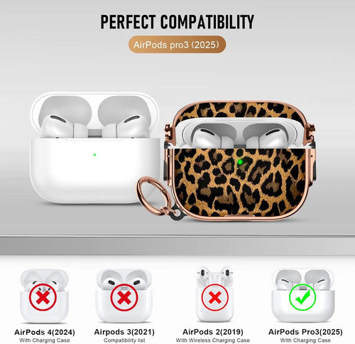 Estuche Para Apple AirPods Pro 3 (2025) Leopardo Dorado