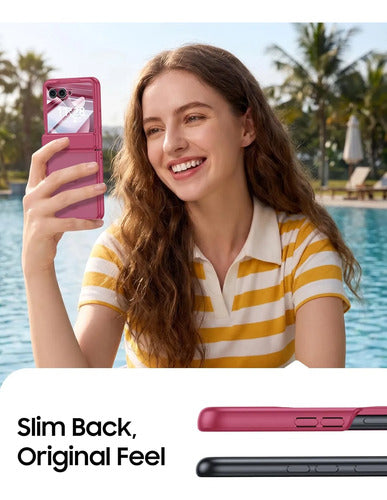 Funda Motorola Razr Ultra 2025, Protector Pantalla Rosa