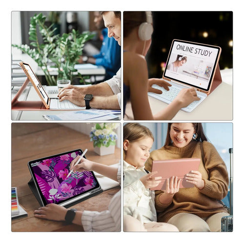 Funda Con Teclado Para iPad Pro M3 11 Rosa