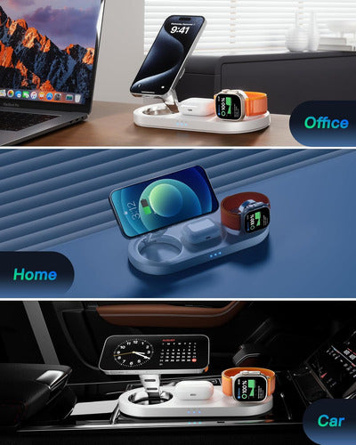 Estación De Carga Inalámbrica 3 En 1 Para Dispositivos Apple