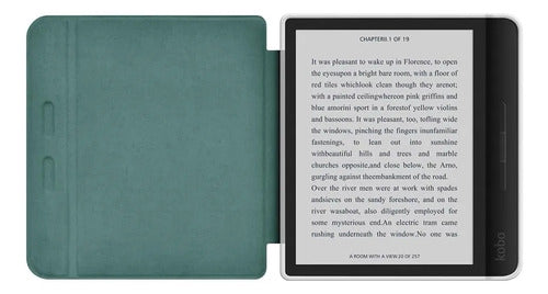 Funda Para Kobo Libra Color 7 Pulgadas Verde Oscuro