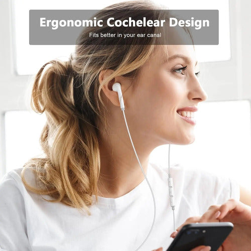 2 Pack Auriculares Usb C Con Micrófono Para iPhone 16 15 Blanco