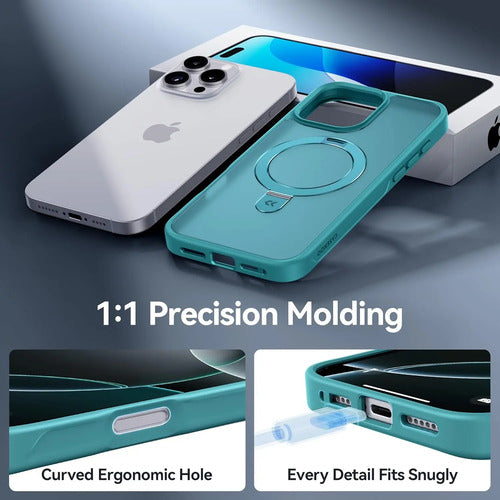 Funda Para iPhone 16 Pro Max Con Soporte Magnética. Turquesa