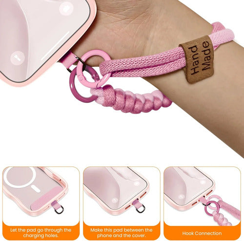 Funda Para iPhone 16 Pro Con Correa Rosa Lisa