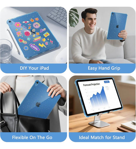 Funda Transparente Para iPad 11th/10th Gen 2025 Azul