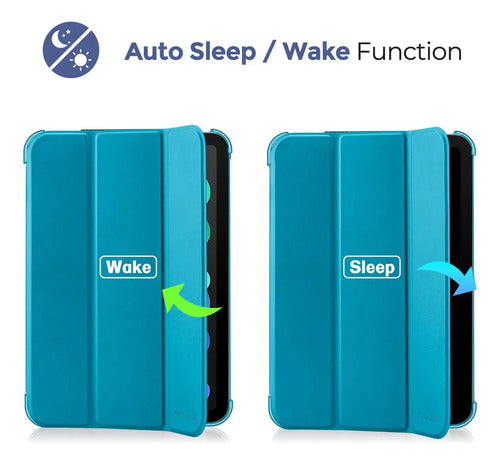 Funda Para iPad Mini 7 A17 Pro 2024/mini 6 2... Turquesa