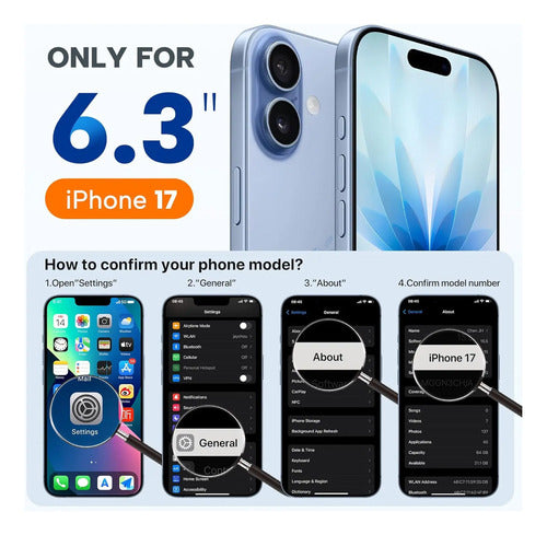 Funda Magnética Miracase Para iPhone 17 Azul