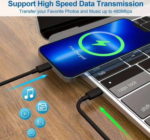 Cable De Carga Usb C A Lightning
