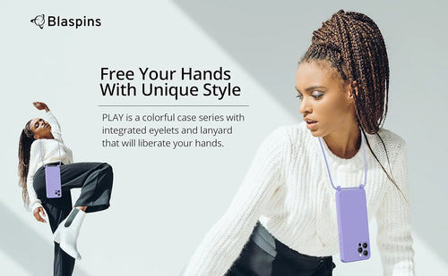 Funda Blaspins Para iPhone Con Correa Ajustable Violeta