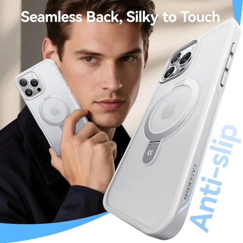 Funda Para iPhone 16 Pro Max Con Soporte Magnética. Blanco