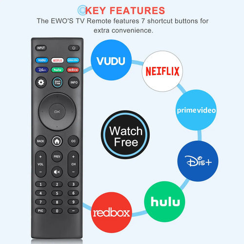 Control Remoto Universal Xrt140 Para Vizio Smart Tv