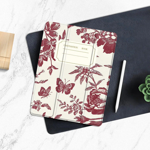 Funda Para iPad Con Soporte De Lápiz Rojo