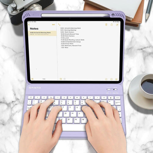 Funda Con Teclado Para iPad Air 11-inch M3/m2, 5ta Lila