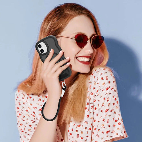 Funda Nzenguer Para iPhone Con Correa Negro