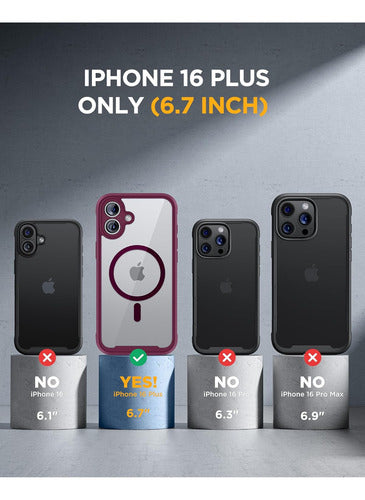Funda Magnética Miracase Para iPhone 16 Plus 6.7 Con Pro... Violeta Oscuro