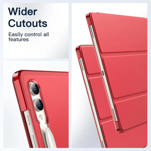 Funda Jetech Para Samsung Galaxy Tab S10 Ultra/s9 Ultra Rojo