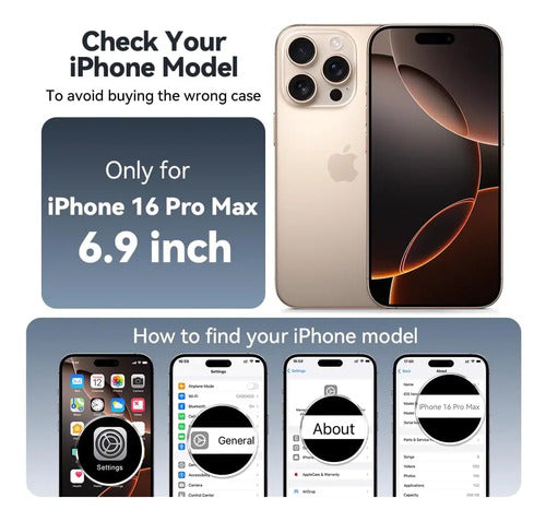 Funda Para iPhone 16 Pro Max Con Soporte Magnética. Negro
