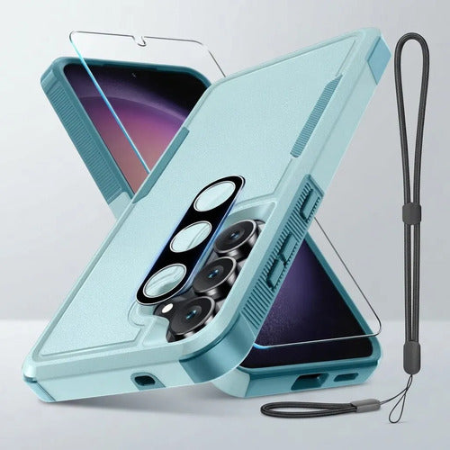 Carcasa Samsung Galaxy S25 Fe Con Protector De Pantalla Mint Green